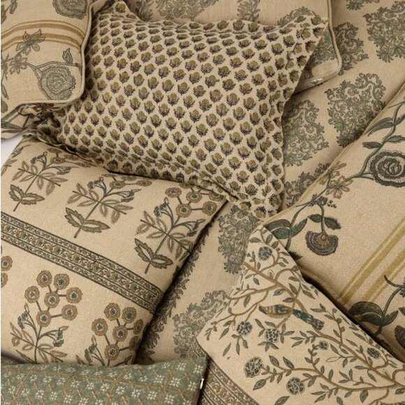 Lynette Teal Block Pillow Cover | Filling Spaces - Picture 2 of 2